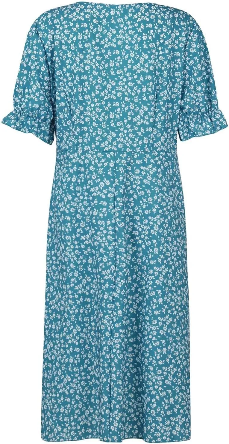 Dresses Women Wrap Midi Dresses for Women Puff Sleeve Summer Summer Dresses Women Ethnic Style