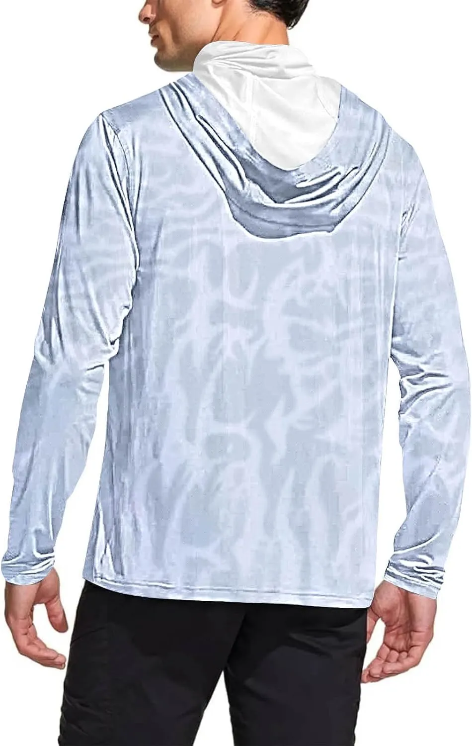 Fishing Shirt for Men UPF 50  UV Sun Shirts Outdoor Fishing Hoodie with Gaiter Long Sleeve Hiking Shirts Rash Guards