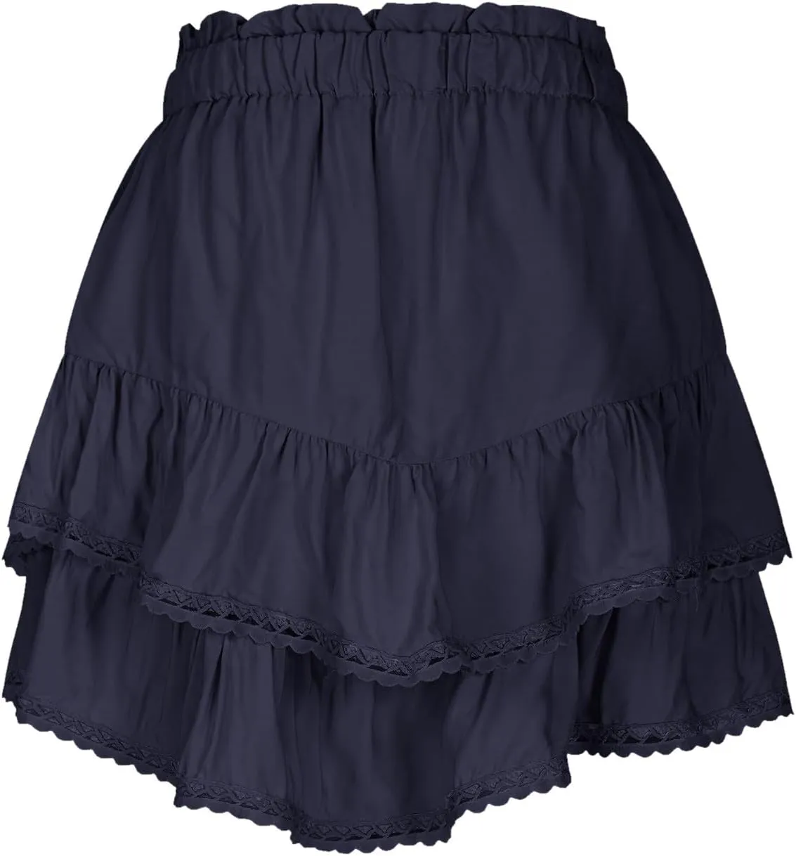 Flowy Shorts for Women Casual Beach Vacation Ruffle Layered Tiered Skorts High Waist Mini Skirts Golf Tennis Skirt