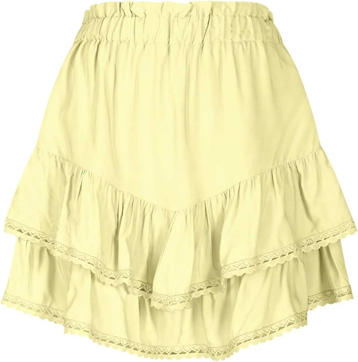 Flowy Shorts for Women Casual Beach Vacation Ruffle Layered Tiered Skorts High Waist Mini Skirts Golf Tennis Skirt