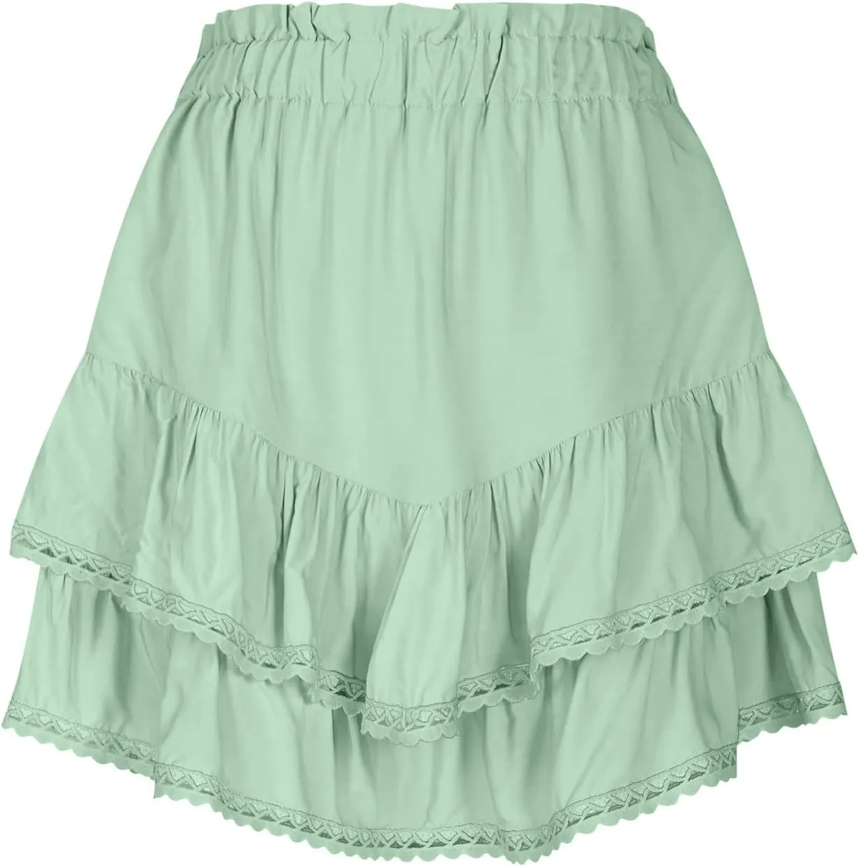 Flowy Shorts for Women Casual Beach Vacation Ruffle Layered Tiered Skorts High Waist Mini Skirts Golf Tennis Skirt