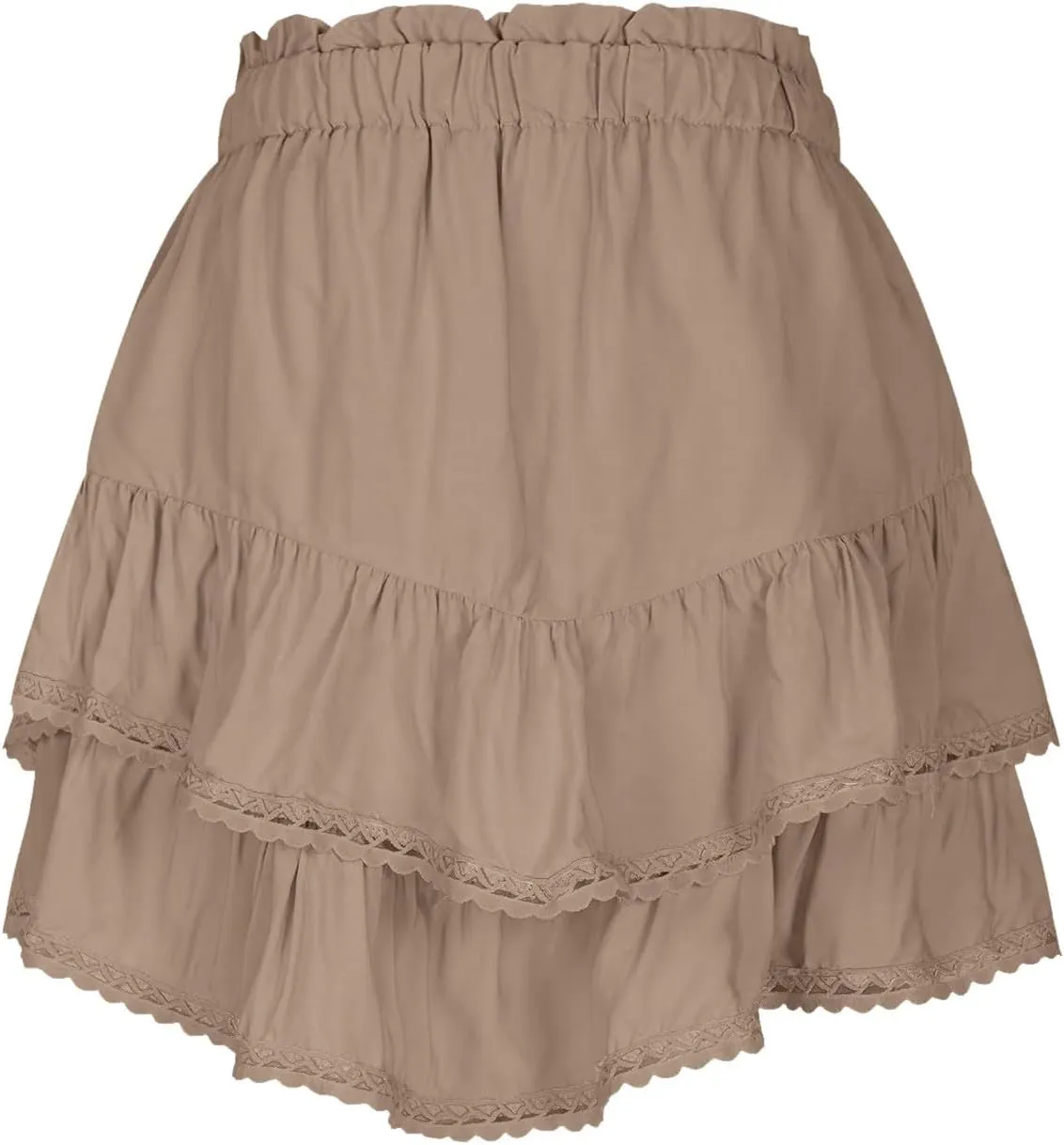 Flowy Shorts for Women Casual Beach Vacation Ruffle Layered Tiered Skorts High Waist Mini Skirts Golf Tennis Skirt