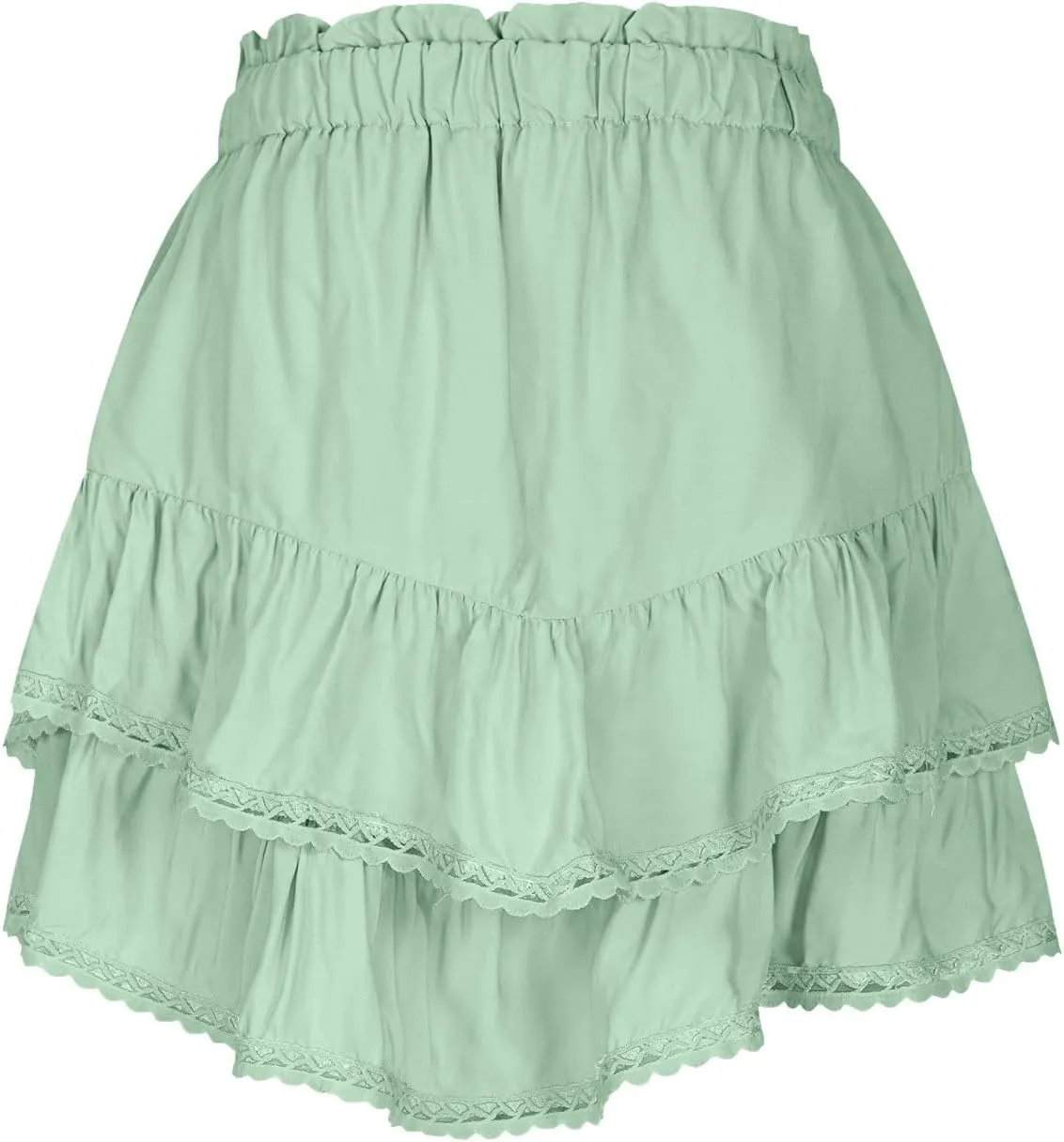 Flowy Shorts for Women Casual Beach Vacation Ruffle Layered Tiered Skorts High Waist Mini Skirts Golf Tennis Skirt