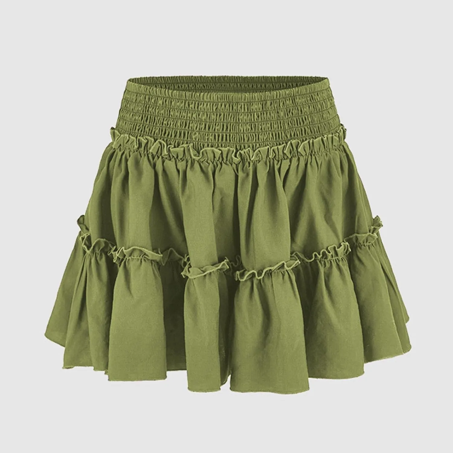 Flowy Shorts for Women Summer Boho Ruffle Tiered Skorts High Waist Mini Skirts Golf Tennis Going Out Trendy Shorts