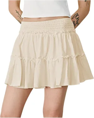 Flowy Shorts for Women Summer Boho Ruffle Tiered Skorts High Waist Mini Skirts Golf Tennis Going Out Trendy Shorts