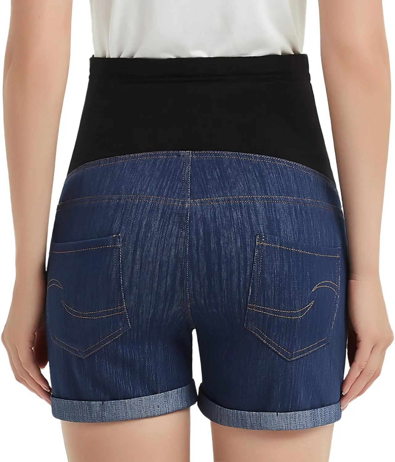 GINKANA Maternity Denim Shorts Cotton Lounge Over Bump Pregnancy Shorts Summer Linen Pants