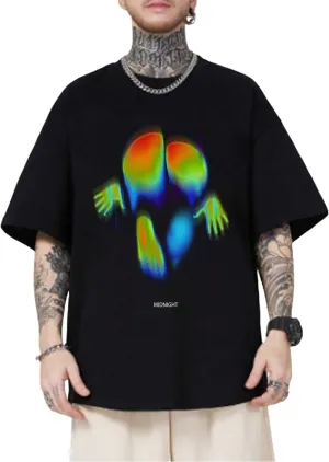 GORGLITTER Men's Letter Graphic Print T Shirts Round Neck Short Sleeve Loose Tee Tops