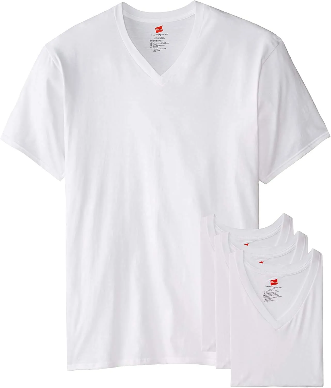 Hanes Big Men's Tall Tagless ComfortSoft V-Neck Undershirt 3-Pack