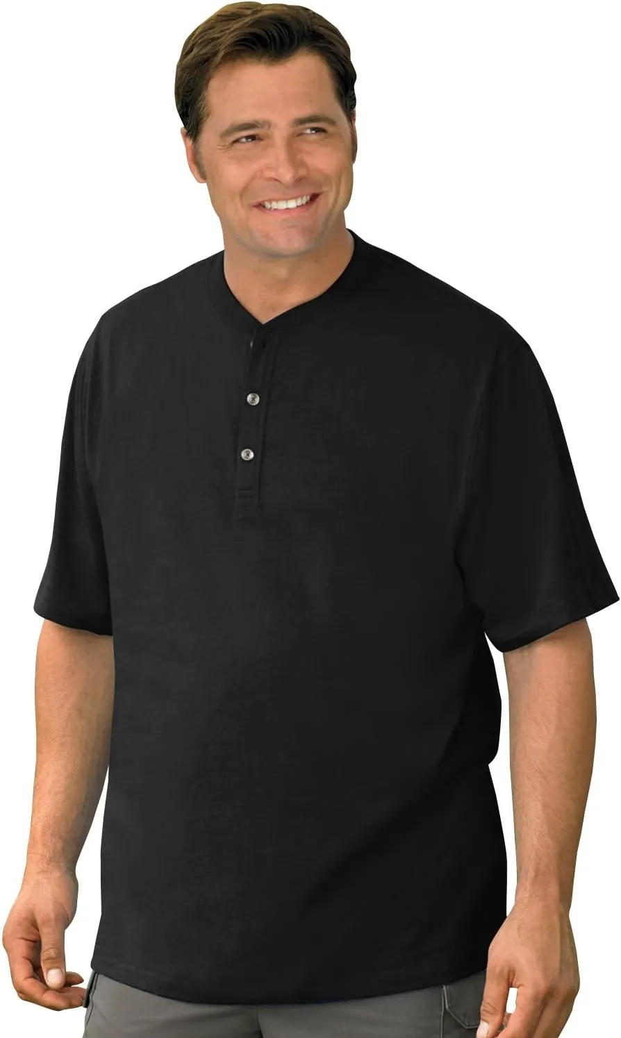 Harbor Bay by DXL Men's Big and Tall Wicking Jersey Henley Shirt