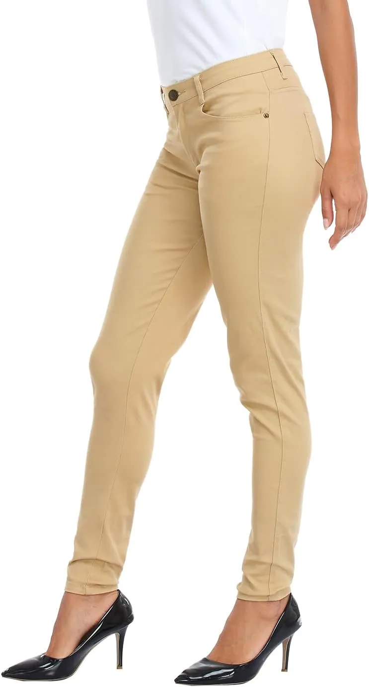 HDE Women's Mid-Rise Stretchy Denim Slim Fit Skinny Jeans