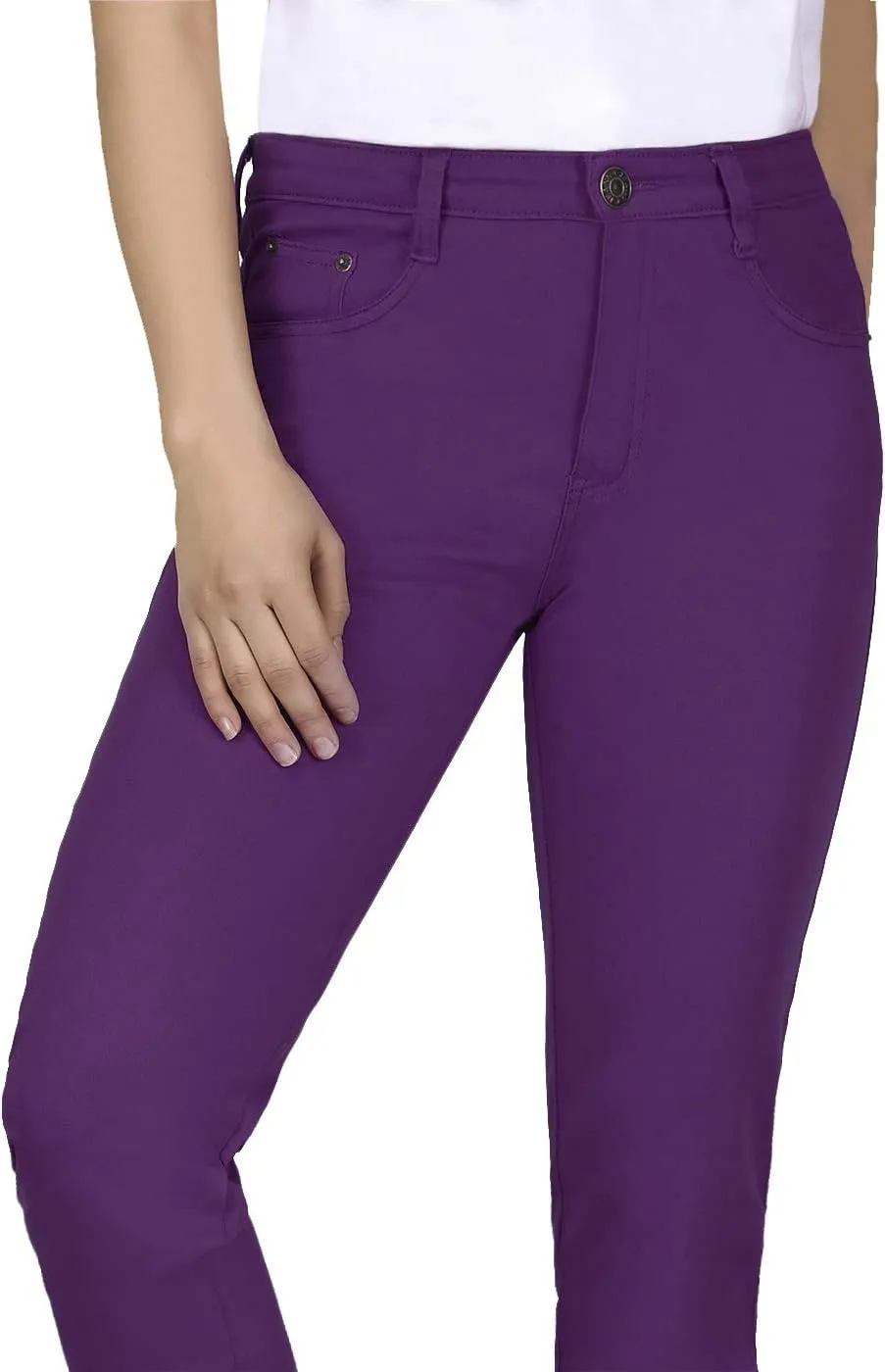 HDE Women's Mid-Rise Stretchy Denim Slim Fit Skinny Jeans