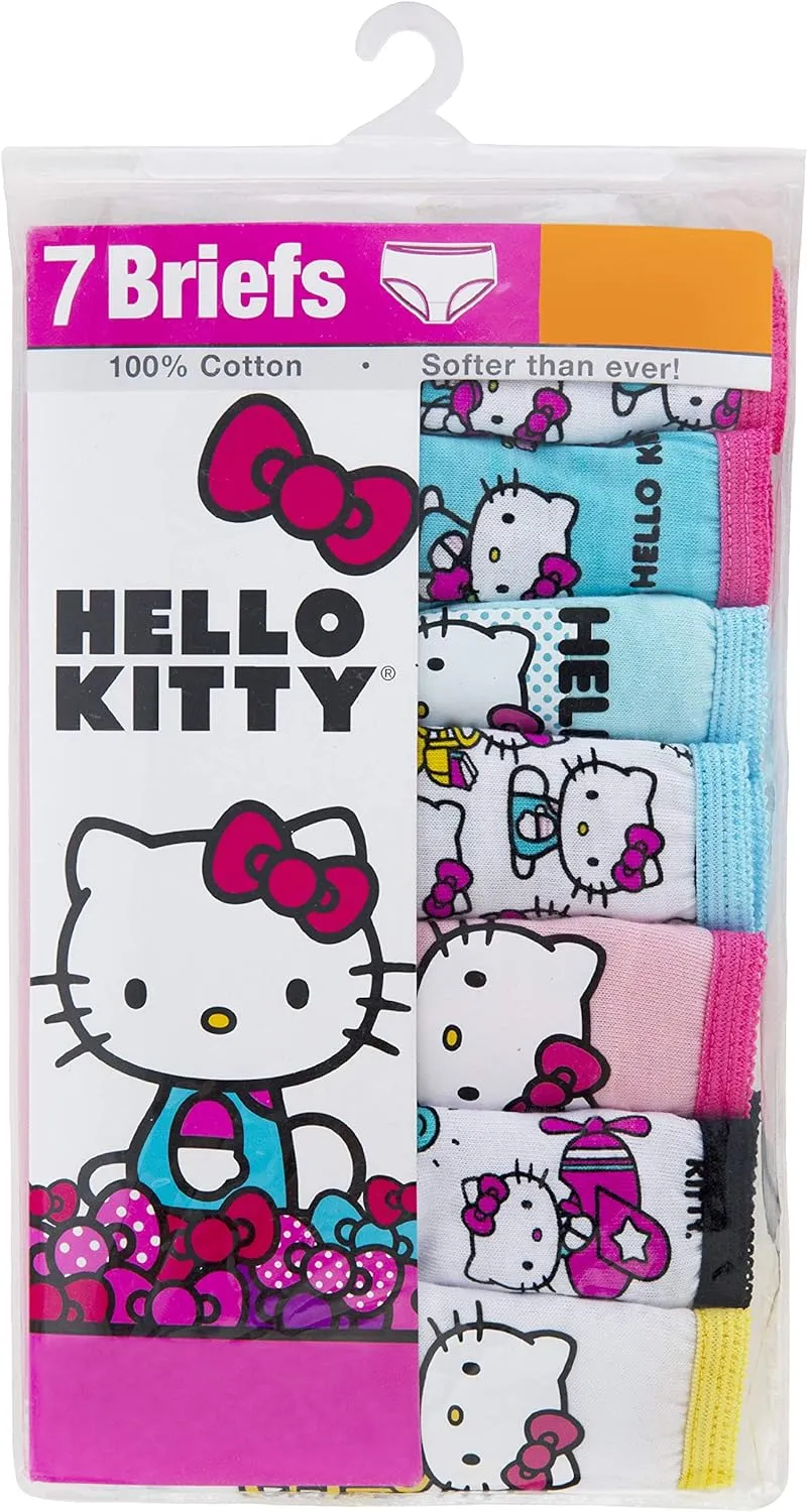 Hello Kitty Girls' 100% Combed Cotton Underwear in Sizes 2/3t, 4t, 4, 6 and 8