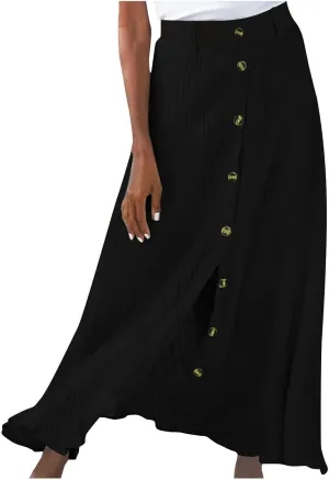 High Waist Skirts for Women Dressy Casual Skirts Button Down A Line Skirts Summer Boho Skirts Vintage Basic Skirts