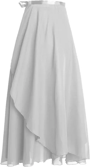 High Waist Wrap Maxi Skirt for Women Asymmetrical Hem Flowing Long Skirts Elegant Formal Outfits