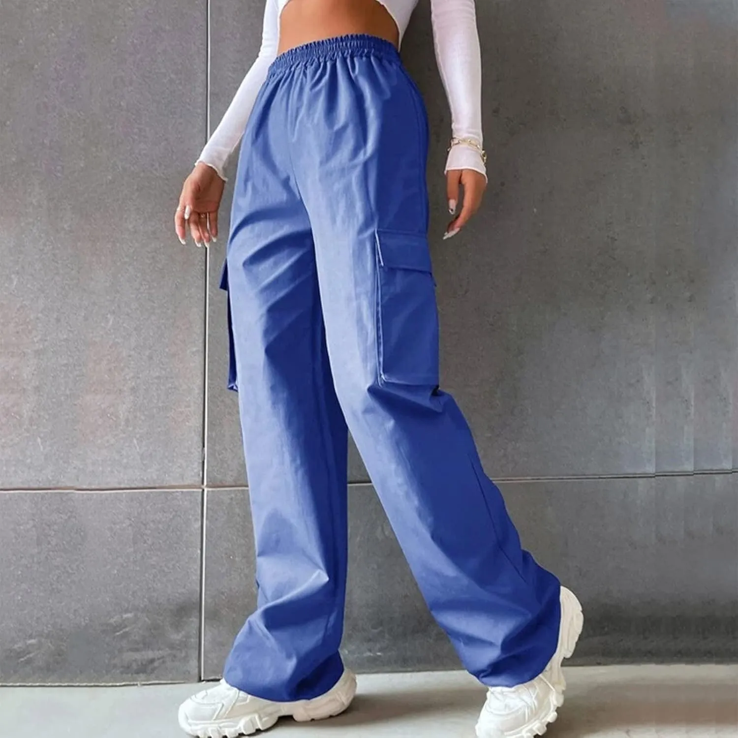 High Waisted Wide Leg Trousers Sweatpants for Women Baggy Straight Leg Lounge Pants Stretch Loose Comfy Fall Outfits