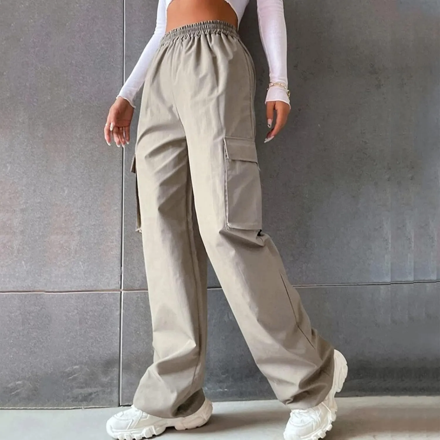 High Waisted Wide Leg Trousers Sweatpants for Women Baggy Straight Leg Lounge Pants Stretch Loose Comfy Fall Outfits