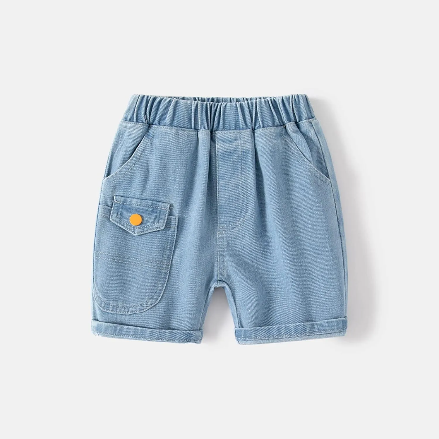 Jeans Shorts for Toddler Boys Elastic Waist Short Denim Pants Kids Wide Leg Jeans Comfy Basic Shorts for Boys Summer