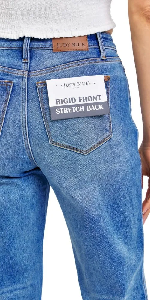 Judy Blue Mid Rise Rigid Magic Release Hem Boyfriend