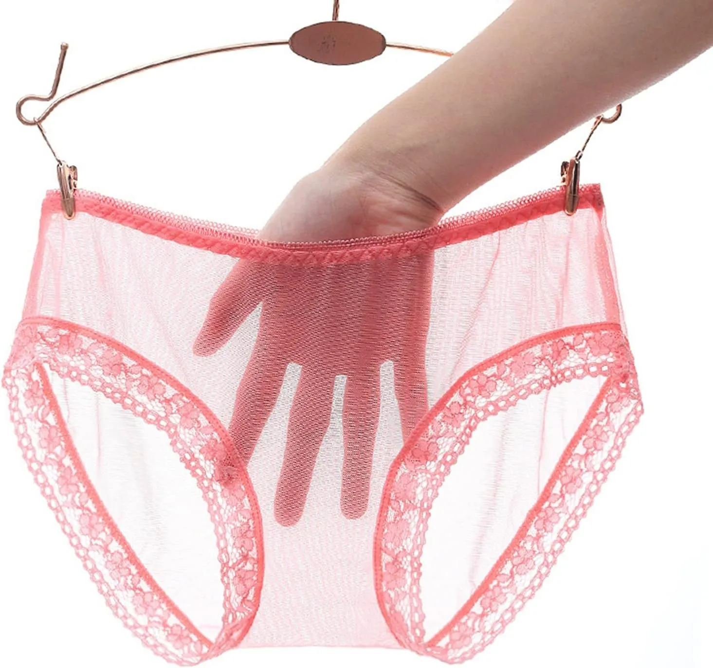 Lace Sexy Panties for Women Clear Ice Silk Hipsters Soft Underwear Funny Low Waisted Cheeky Thongs Seamless Briefs