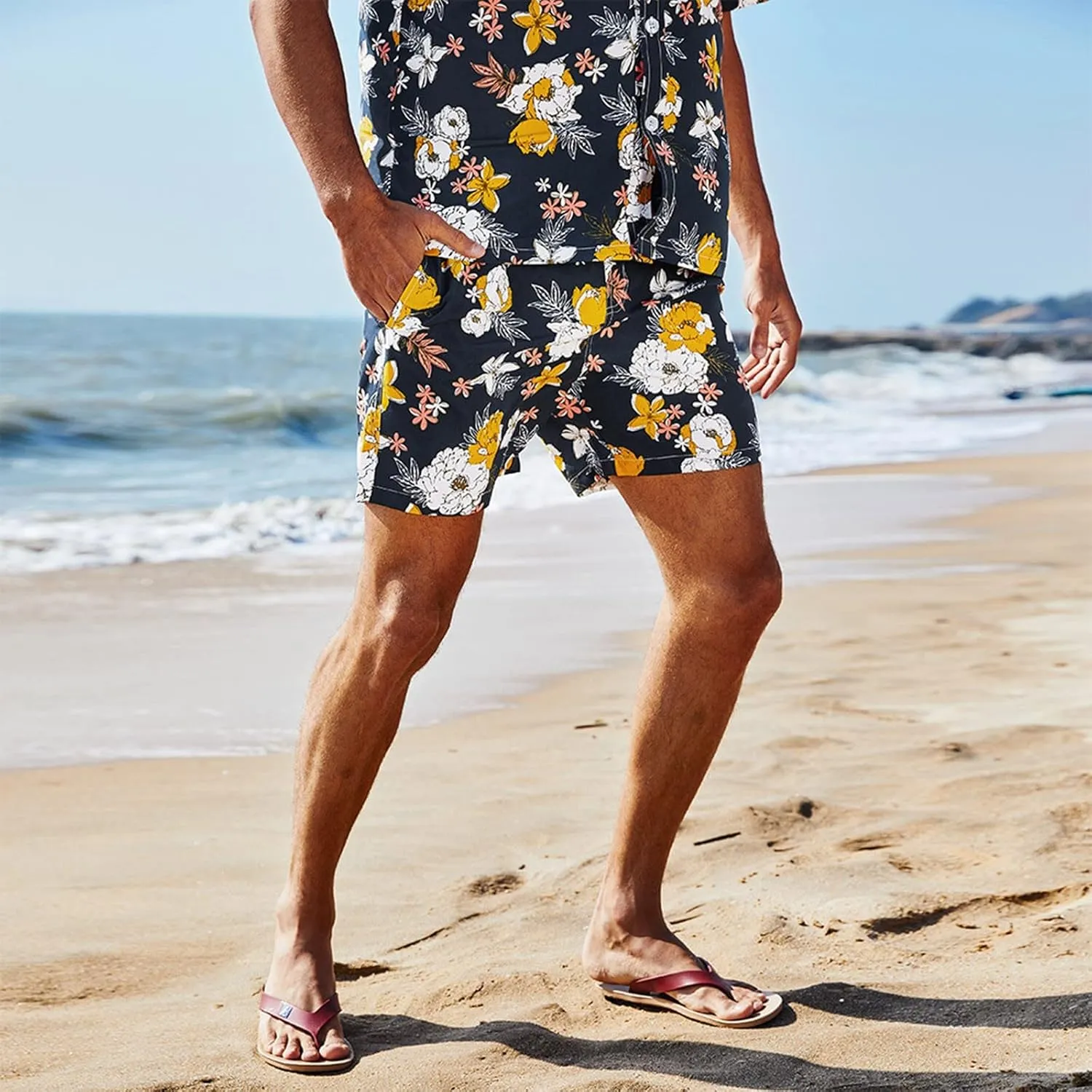 LCMTWX Big and Tall Swim Trunks 2024 Casual Loose Short Printed Beach Casual Loose Pants Shorts Swim Shorts Swimming Trunks