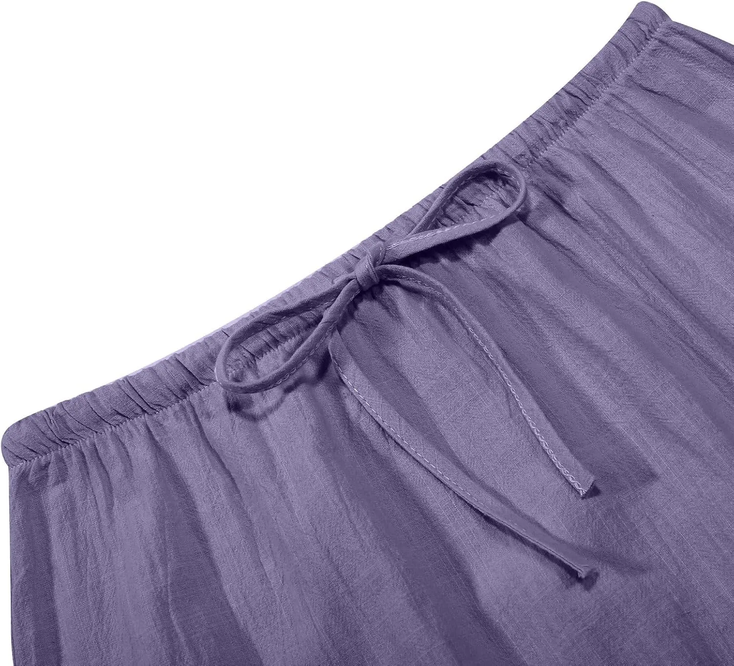 Linen Long Skirts for Women Summer Casual Flowy Skirts A Line Drawstring Waist Maxi Skirt Beach Vacation Skirt