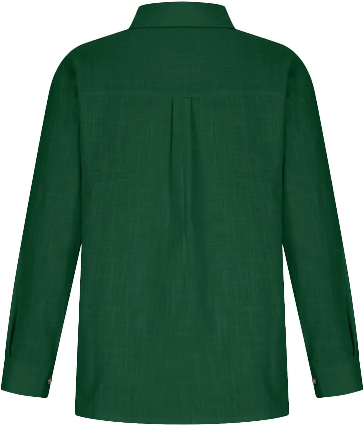 Linen Shirts for Women Trendy Solid Long Sleeve Collared Button Down Shirts Ladies Tops and Blouses Summer Clothes