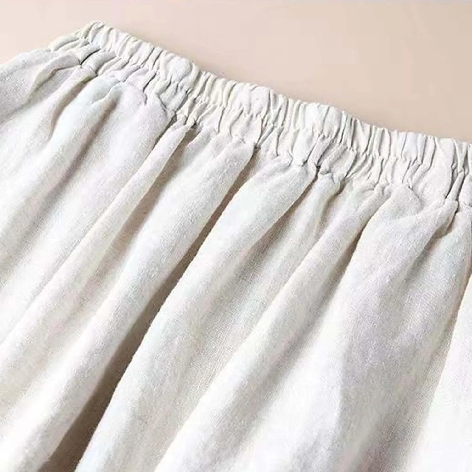 Long Pleated Skirts for Women Soft Cotton Maxi A-Line 2025 Boha High Elastic Waist Comfy Summer Long Pleated Skirts