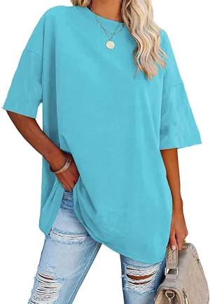 luwita Oversized T Shirts for Women Loose Fit Crewneck Short Sleeve Tops Summer Casual Blouse Y2K 2025 Basic Tees