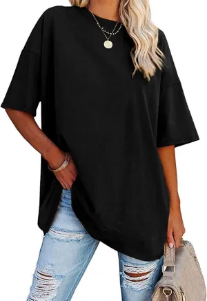 luwita Oversized T Shirts for Women Loose Fit Crewneck Short Sleeve Tops Summer Casual Blouse Y2K 2025 Basic Tees