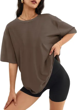 luwita Oversized T Shirts for Women Loose Fit Crewneck Short Sleeve Tops Summer Casual Blouse Y2K 2025 Basic Tees