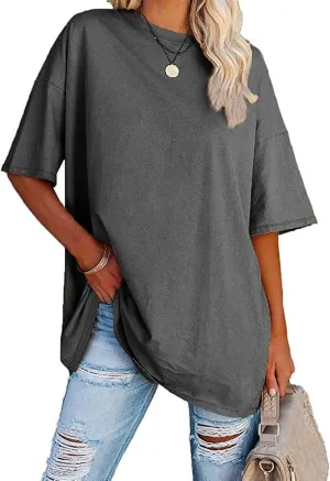 luwita Oversized T Shirts for Women Loose Fit Crewneck Short Sleeve Tops Summer Casual Blouse Y2K 2025 Basic Tees