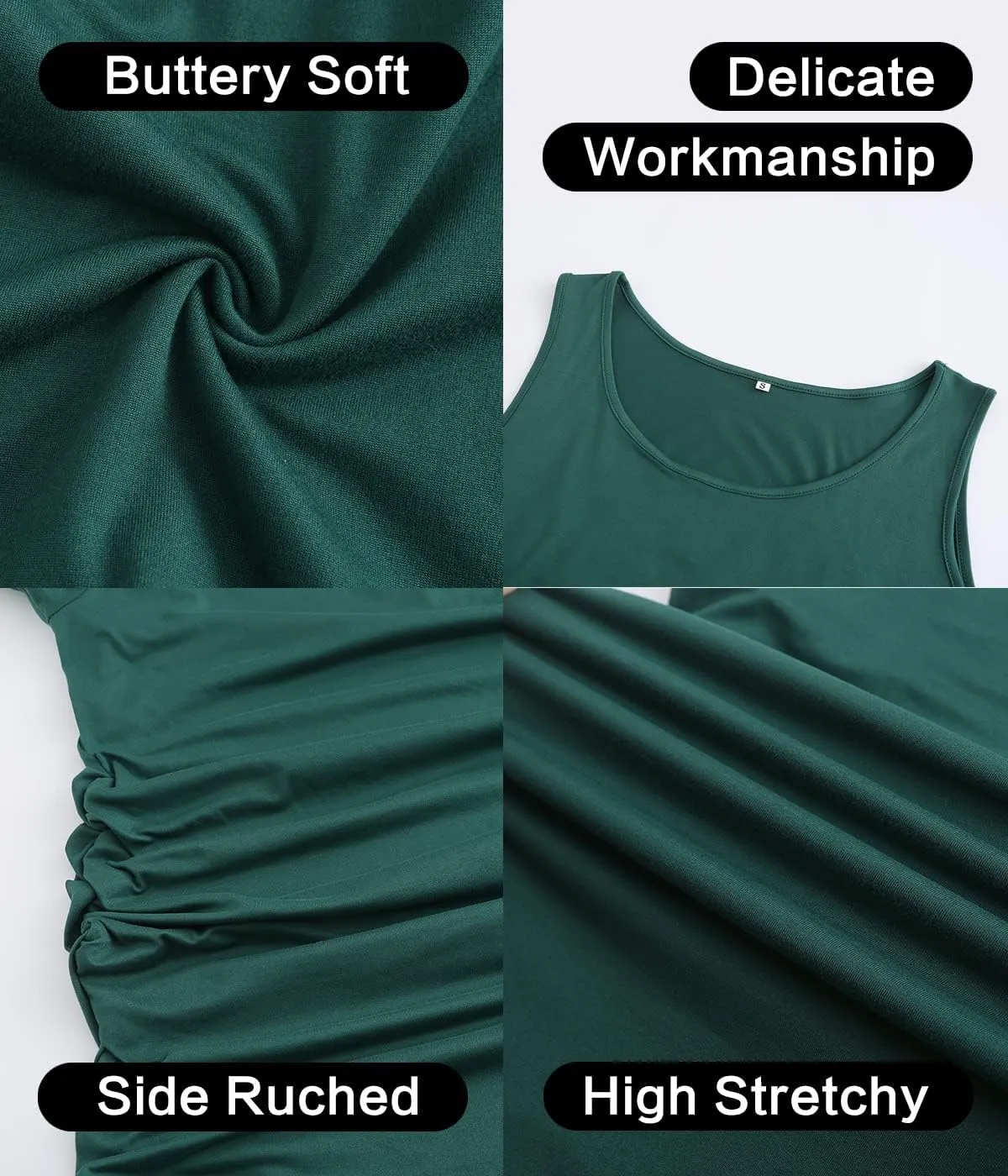Maternity Dresses for Daily, Baby Shower Photography, Short Sleeve Sleeveless Tank Dresses, Side Ruching