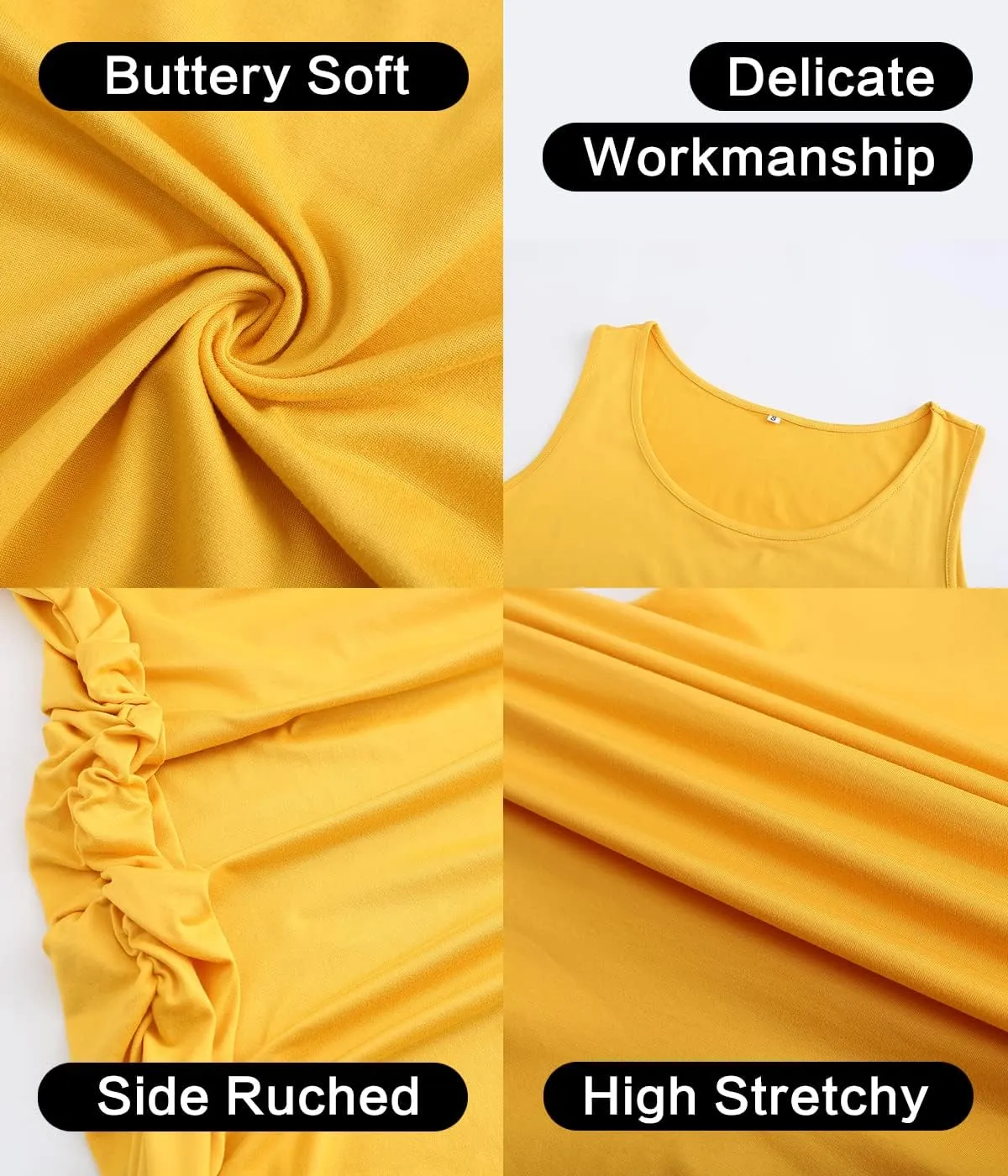 Maternity Dresses for Daily, Baby Shower Photography, Short Sleeve Sleeveless Tank Dresses, Side Ruching