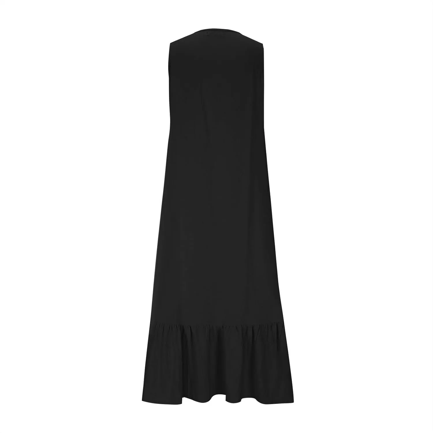 Maxi Dresses for Women Tiered Ruffle Summer Casual Maxi Dress Cotton Linen Tank Dresses