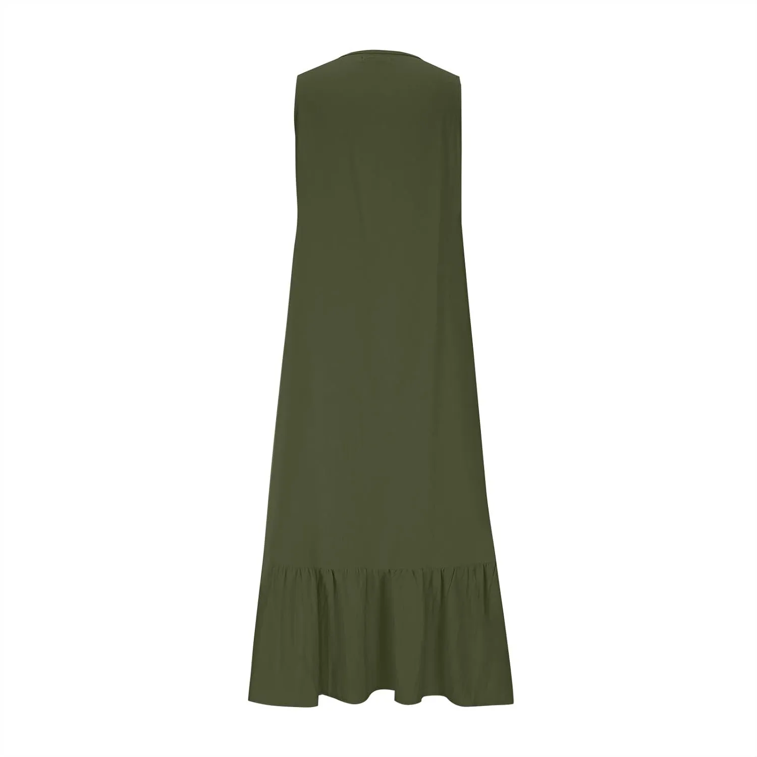 Maxi Dresses for Women Tiered Ruffle Summer Casual Maxi Dress Cotton Linen Tank Dresses