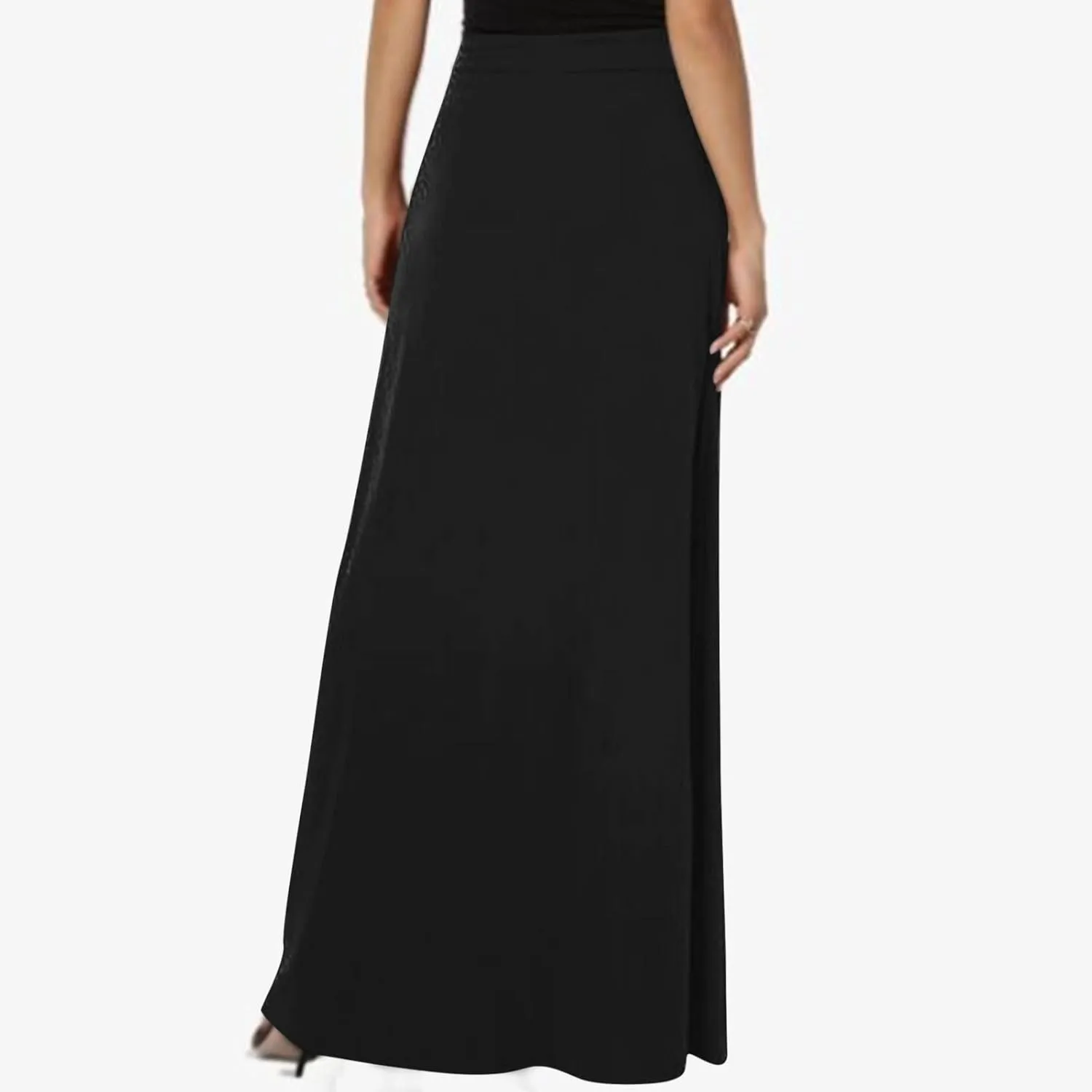 Maxi Skirt for Women Casual High Waist Drawstring Long Dress with Pockets Flowy Lounge Skirts