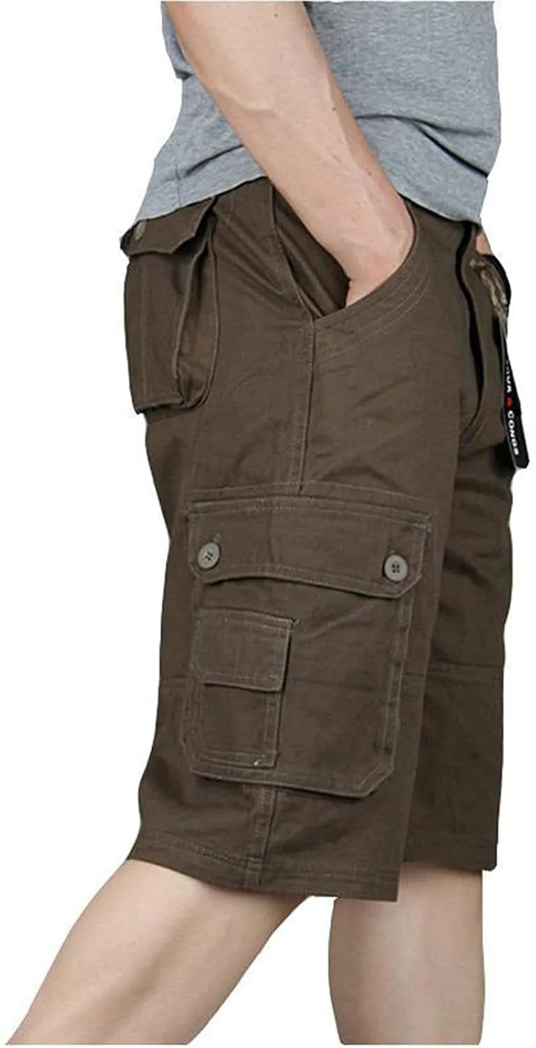 Mens Casual Cargo Shorts Multi Pockets Military Work Outdoor Wear Carpenter Shorts Athletic Fit Hiking Fishing Shorts
