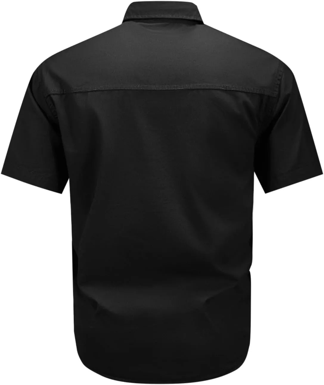 Mens Classic Military Tactical Shirt Rip Stop Work Shirt Short Sleeve Cargo Shirts for Outdoor Hiking Hunting Fishing