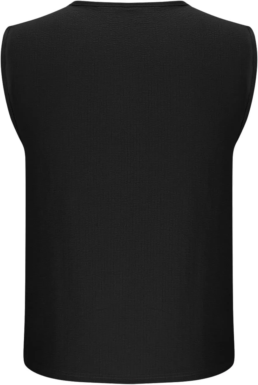 Men's Crewneck Sleeveless Athletic Tank Top Summer Casual Workout Muscle Cut Tee Tops Lightweight Quick Dry Vest