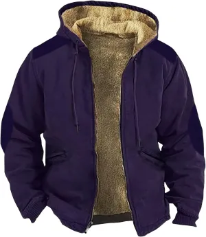 Men'S Fleece Jackets & Coats Heated Personalized Casual Printing Long Sleeve Zipper Thick Cotton Suit Winter