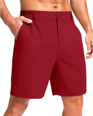 Men's Golf Shorts Lightweight Stretch Casual Hiking Shorts Quick Dry Fit Comfy Work Short Breathable Flat Front Pants