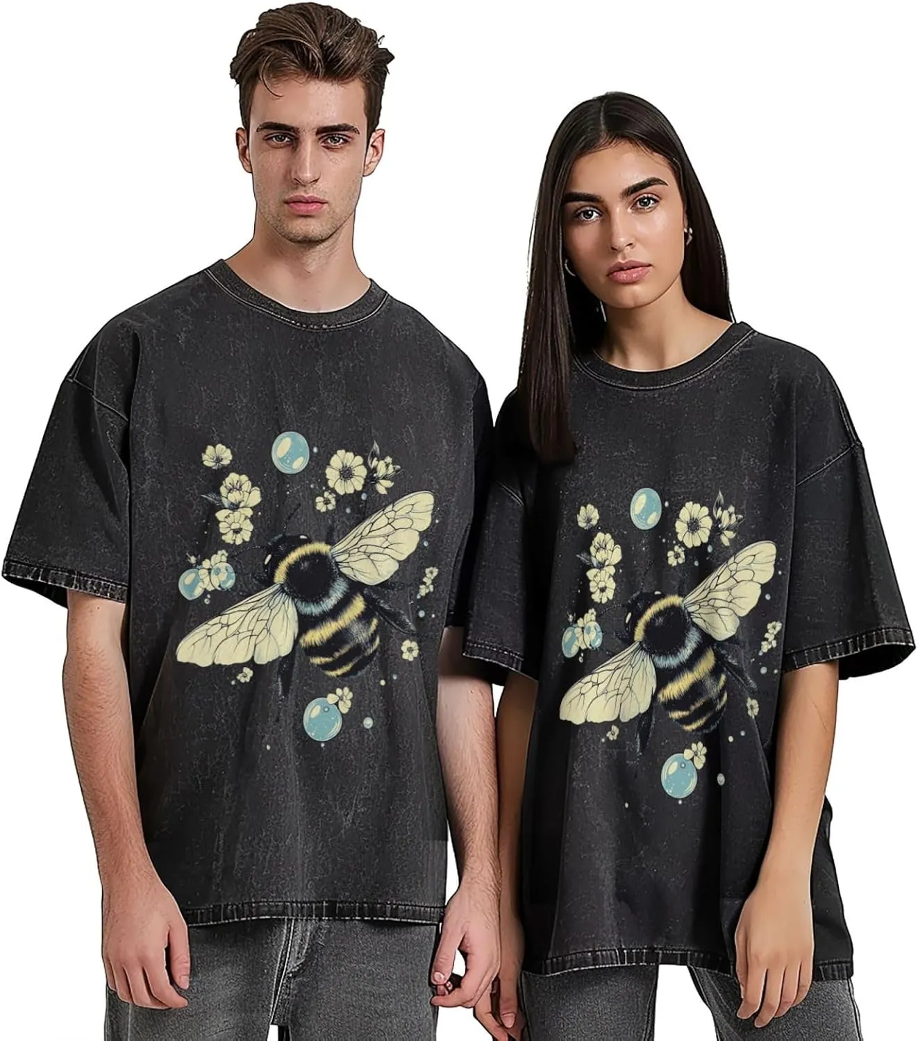 Mens Graphic Cotton T-Shirts Tees Men's Crew Unisex Wash T-Shirts for Men or Women