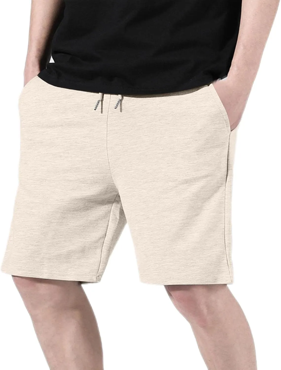 Men's Gym Workout Shorts Elastic Waist Quick Dry Athletic Short Pants Lightweight Running Basketball Shorts Pockets