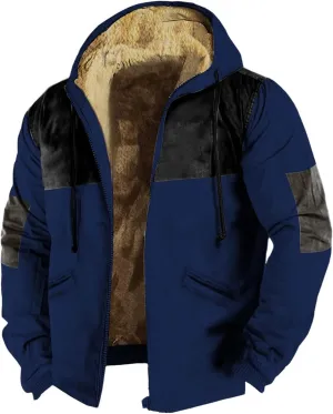 Mens Heavyweight Winter Jacket Thick Sherpa Fleece Lined Full Zip Thick Hooded Sweatshirt Jackets Tactical Warm Coats