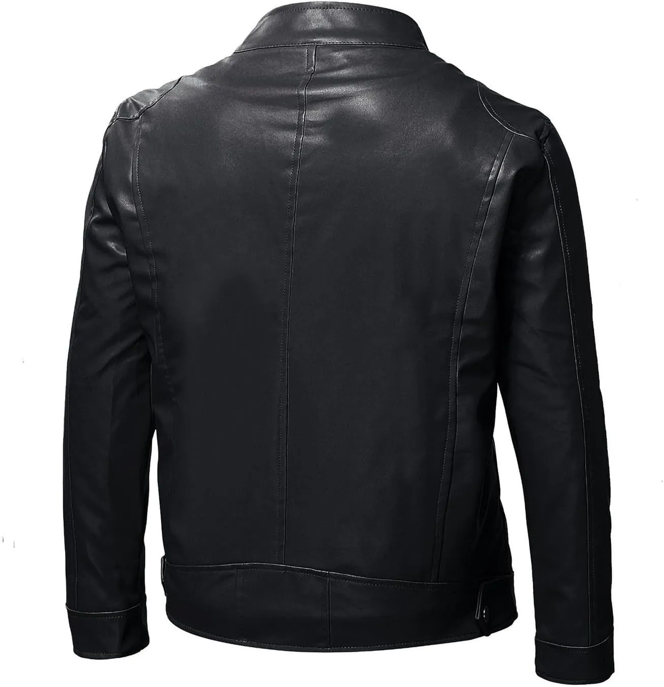 Men'S Leather & Faux Leather Jackets & Coats Fashion Men Autumn Winter Warm Casual Leather Zipper Long Sleeve Jacket Coat