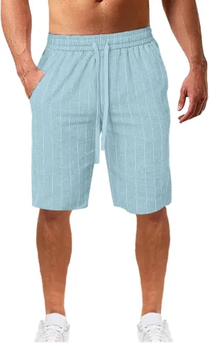 Mens Quick Dry Athletic Shorts Gym Workout Summer Beach Pants Sports Running Hiking Elastic Waist 7 Inch Lounge Short