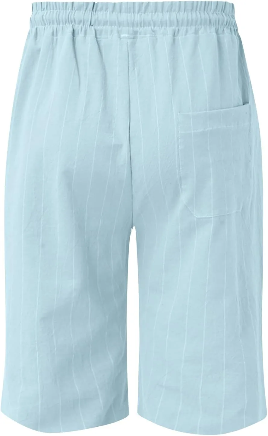 Mens Quick Dry Athletic Shorts Gym Workout Summer Beach Pants Sports Running Hiking Elastic Waist 7 Inch Lounge Short