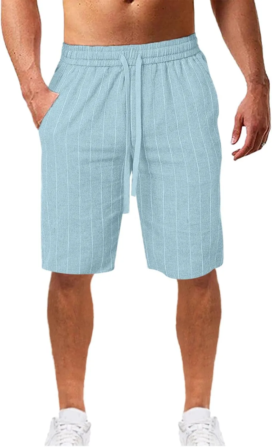 Mens Quick Dry Athletic Shorts Gym Workout Summer Beach Pants Sports Running Hiking Elastic Waist 7 Inch Lounge Short