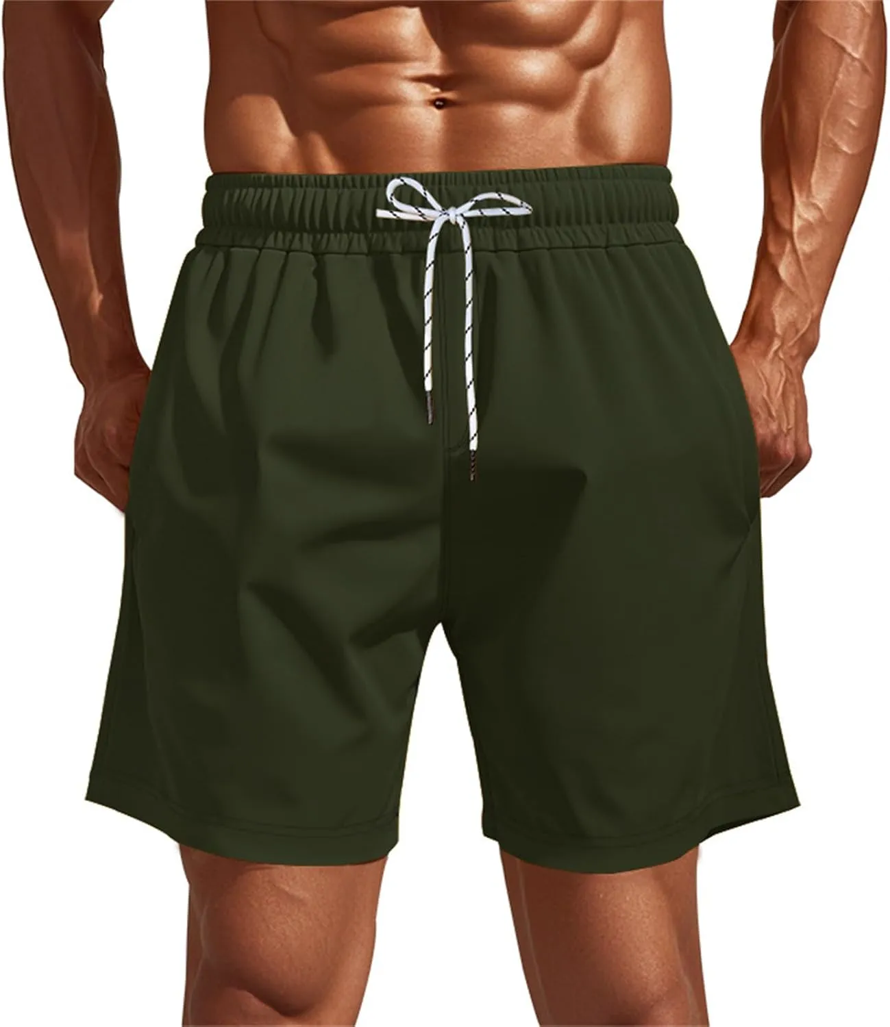 Mens Quick Dry Sweat Shorts Drawstring Elastic Waist Athletic Short 2025 Fashion Workout Running Training Shorts