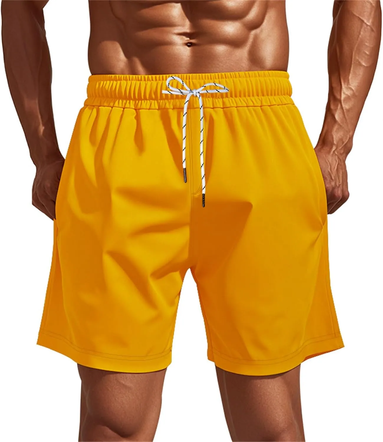 Mens Quick Dry Sweat Shorts Drawstring Elastic Waist Athletic Short 2025 Fashion Workout Running Training Shorts